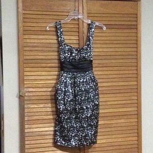 City Triangles Black and White Floral Mini Dress